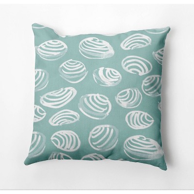 18"x18" Shells Square Throw Pillow Green - e by design