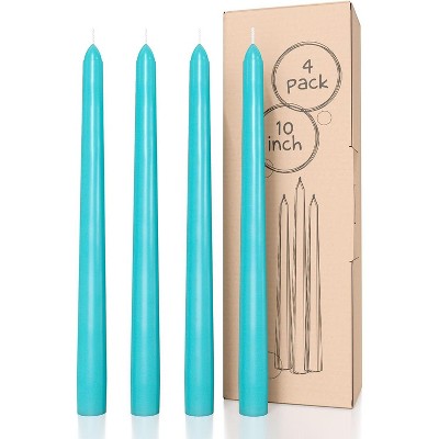 10 inch Taper Candles Set of 4 - Dripless Taper Candles and Unscented Candlesticks - Perfect as Dinner Candles and Household Candles