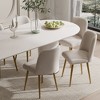 Pexfix Linen Upholstered Dining Chairs with Gold Legs Set of 2 - 4 of 4