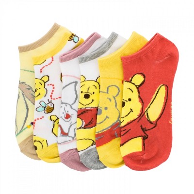 Womens Winnie the Pooh Ankle Socks 6-Pair Pack