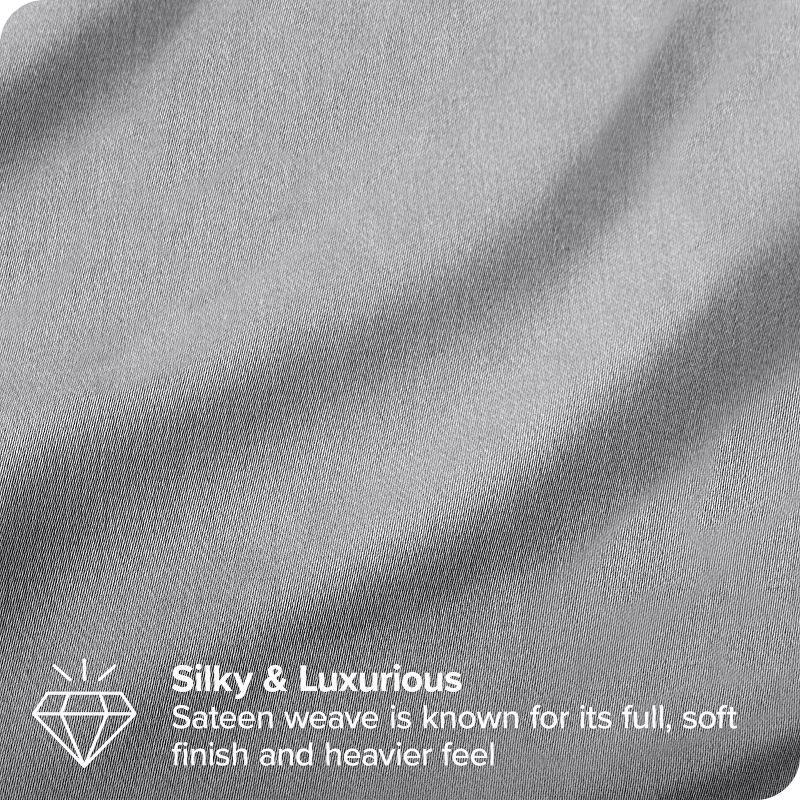 400 Thread Count Organic Cotton Sateen Bed Sheet Set by Bare Home, 3 of 9