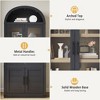 Arched Bookcase with Doors, 6-Tier Modern Farmhouse Wooden Storage Cabinet with Glass Doors, Living Room Kitchen Office Tall Bookshelf - 4 of 4