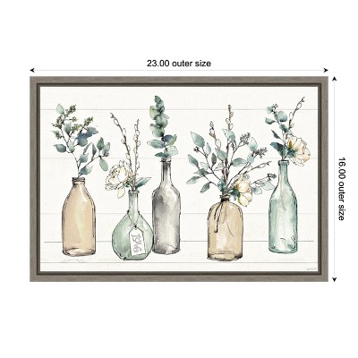 Farmhouse Still Life Framed Canvas Wall Art in Graywash Frame