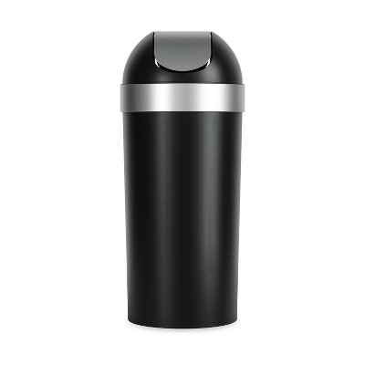 Umbra Black and Silver 16-Gallon Swing-Top Trash Can
