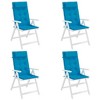 vidaXL Chair Cushion Outdoor High Back Chair Cushion Seat Pad Oxford Fabric - Light Blue 4 Pack - 4 of 4