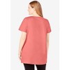 Woman Within Plus Size Perfect Short-Sleeve Scoop-Neck Henley Tunic - 3 of 4