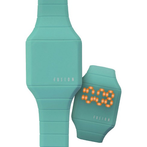 Girls Fusion Hidden Led Digital Watch Turquoise Blue Target