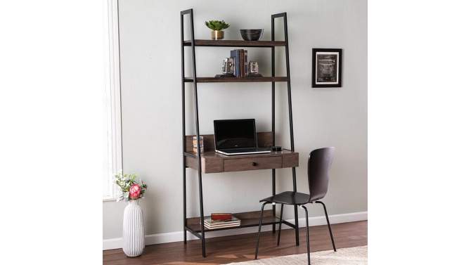 Cyeha Industrial Ladder Desk with Storage Gray/Black - Aiden Lane, 2 of 10, play video