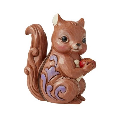 Handcrafted Brown Resin Chipmunk Figurine with Nut, 3.75 Inch
