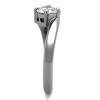 Slickblue Women's Solitaire Ring, 6mm Round Clear CZ Center, Polished Stainless Steel, No Plating, size 5-10 - 4 of 4
