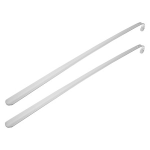 Unique Bargains Stainless Steel Curved Handle Shoe Horn Silver Tone 2 Pcs - 1 of 4