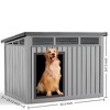 Bencmate Pet Crates and Houses Easy Assembly Open Roof Cleaning Slanted Weather Resistant for Indoor Outdoor Use, Brown, 32.2"*25.12"*24.13" - 3 of 4