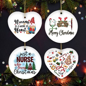 4pc Cute Christmas Ornament Nursing Set, Bundle of Four Nurse Themed Gifts| OrnamentallyYou - 1 of 4