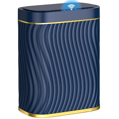 Bathroom Small Trash Can with Automatic Touchless Lid, 2.6 Gallon Smart Garbage Can Narrow Waterproof Trash Bin for Bedroom, Office