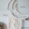 Aoibox Handmade Moon Star Design Woven Cotton Dream Catcher, Boho Macrame Wall Hanging Home Decoration Ornament Craft Gift (White Moon) - 4 of 4