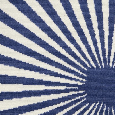 Reversible Hand-Knotted Navy Synthetic 8' x 10' Area Rug