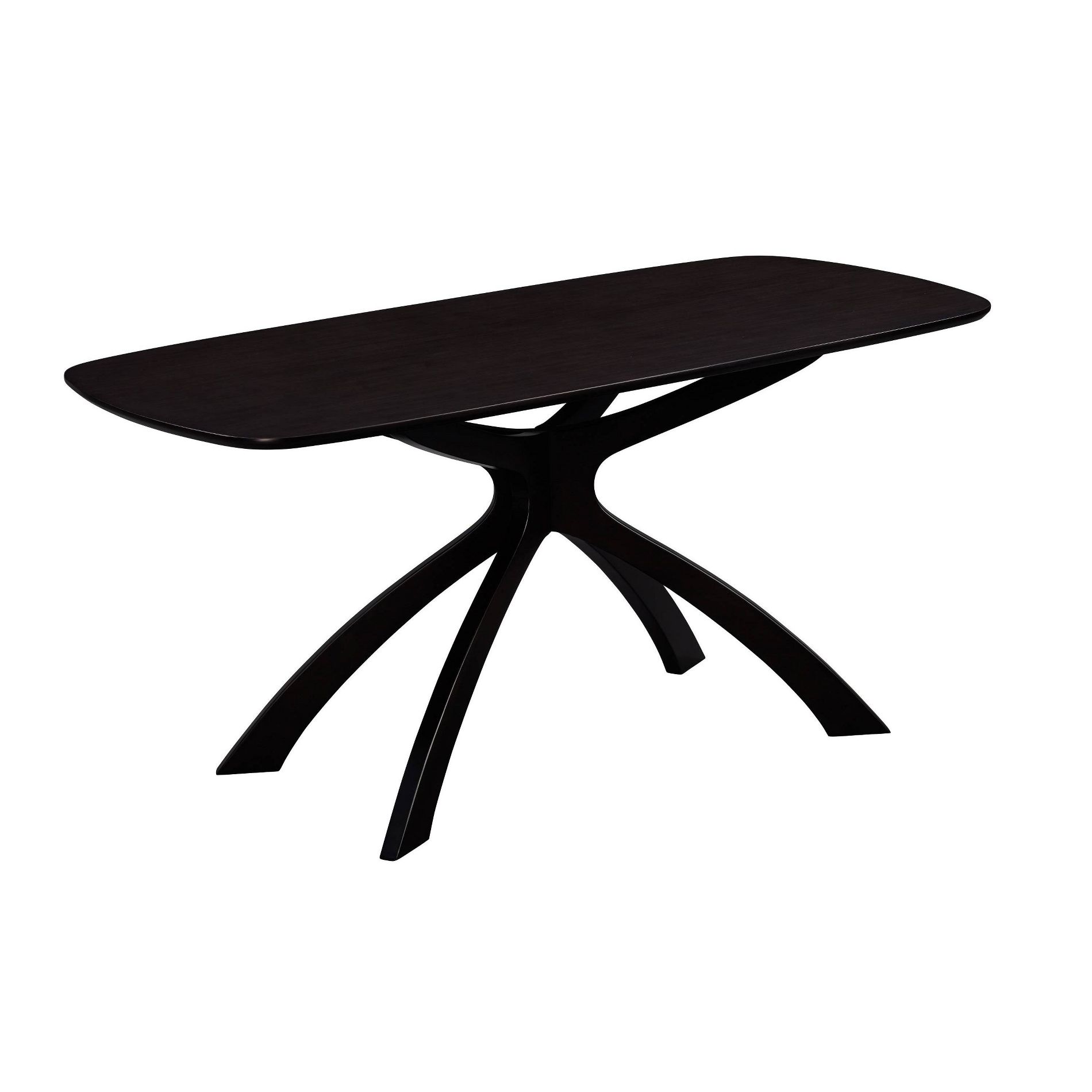 Orleans Rectangle Dining Table Black - Boraam: Contemporary 63" Eco-Friendly Rubberwood, X-Trestle Legs