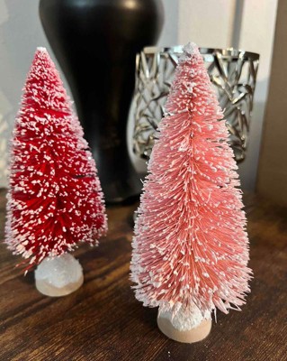 6pc Sisal Christmas Bottle Brush Tree Set - Wondershop™ Assorted Red