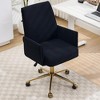 QingMoon Stripes Corduroy Office Chair, Adjustable Swivel Desk Chair, Ergonomic Computer Chair with Gold Base for Living Room and Study - 2 of 4