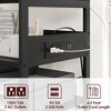Under Desk Printer Stand with Wheels, 3-Tier Printer Table with Storage Shelves, Printer Cart with Power Outlets and USB Ports for Home Office - 3 of 4