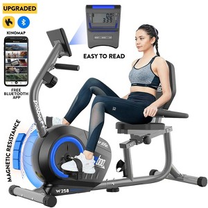 Pooboo Recumbent Exercise Bikes Sit Down Stationary Bicycle Magnetic Resistance Indoor Cycling Bike 380lb - 1 of 4