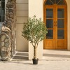 DR.Planzen 7FT Artificial Olive Tree with Thick Stump - UV Resistant Faux Plant for Indoor/Outdoor, Black Pot & Realistic Green Leaves - 4 of 4