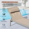 Okak 2 PCS Patio Chaise Lounge with Extra Table,Aluminum Poolside Chaise Outdoor Tanning Chair with Adjustable Backrest for Beach&Backyard - 2 of 4