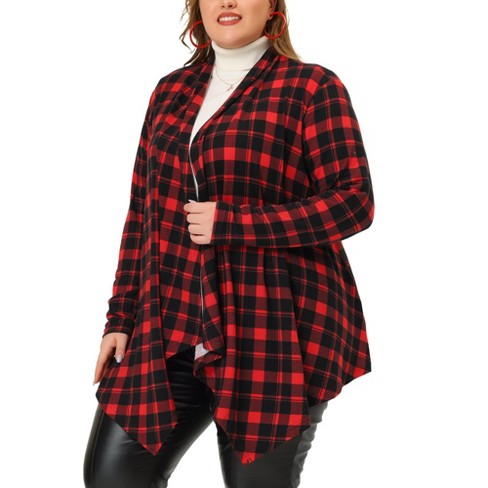 red plaid cardigans