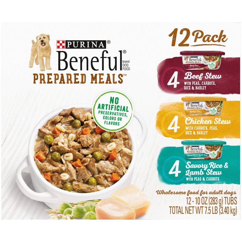 Beneful Prepared Meals Lamb, Chicken and Beef Stew Wet Dog Food Variety Pack, 6 of 9