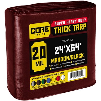 Core Tarps Heavy Duty 20 Mil Tarp Cover, UV Resistant, Rip Proof for Roof, Camping, Patio, Pool, Boat