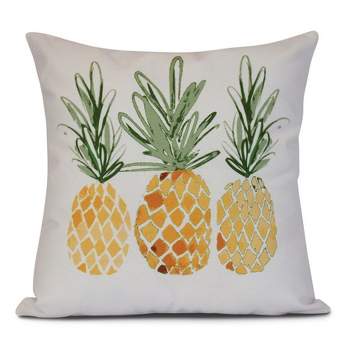 16"x16" Geometric Pineapples Square Throw Pillow Gold - e by design