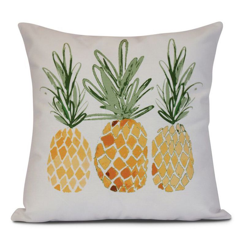 16&#34;x16&#34; Geometric Pineapples Square Throw Pillow Gold - e by design, 1 of 5