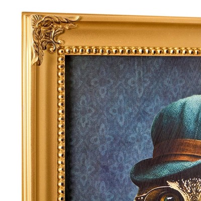 Old Wise Owl Framed Print in Gold Ornate Frame