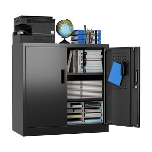 SUXXAN Metal Storage Cabinet with Pegboard and 2 Adjustable Shelves for Garage, Office, Assembly Required - 1 of 4