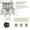 ZHUTA 4-in-1 Hall Tree with Barn Doors, Movable Bench with 7 Hanging Hooks and Shoe Storage Cabinet, 76.9"H Entryway Coat Rack - 4 of 4