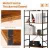 5-Shelf Bookshelf,Standing Shelving Perfect Match Metal Frame With Thick Board Unit For Living Room/Bedroom /Home /Office-Cuddlewood - 4 of 4