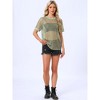 INSPIRE CHIC Women's Mesh Short Sleeve Cover Up See Through Sheer Tops - 3 of 4
