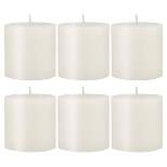 6pk Unscented Flat top Smooth Pillar Candles White - Stonebriar Collection
