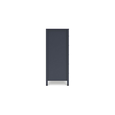 Navy Blue Transitional 5-Drawer Tall Dresser with Levelers