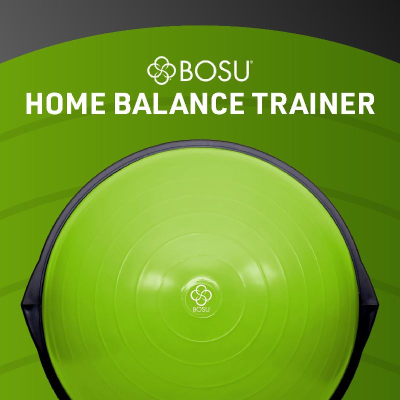 Bosu Multi Functional Original Home Gym 26 Inch Full Body Balance Strength Trainer Ball Equipment with Guided Workouts and Pump, Lime Green, 2 of 7