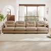 Modern Camel Chenille Sectional Sofa with Tufted Pleated Backrest, Comfy 4-Seater Sectional Couch for Living Room or Apartment – The Pop Home - 2 of 4