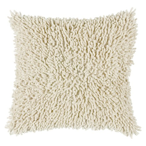 Off White Shag Throw Pillow 18 X18 Rizzy Home Target