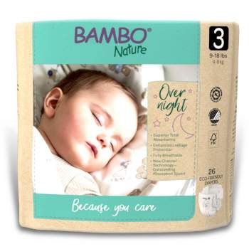 Bambo Nature Overnight Diapers, Disposable, Eco-Friendly, Size 3