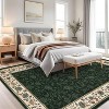 Area Rugs for Living Room Washable Vintage Floral Print Large Bedroom Rugs Indoor Modern Geometric Bordered Rug - 3 of 4