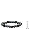 Steeltime Men's hematite and black lava beaded stretch bracelet - 3 of 4