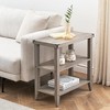 Farmhouse End Table Rustic Side Table with Storage Shelf - 4 of 4