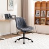 YOUNIKE Modern Upholstered Leather Home Office Desk Chair Swivel Adjustable Rolling Task Nail Tech Chair 24.41"Wx27.56"Dx(33.07-37.8)"H - 3 of 4