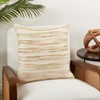 Saro Lifestyle Cozy Chic Striped Woven Poly Filled Throw Pillow, 20"x20", Green - 3 of 3