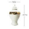 Gulches White Ginger Jar with Gold Ornament ¨C Elegant Ceramic Decor - 2 of 3