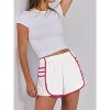 Imily Bela Womens Pleated Workout Shorts with Contrast Stitch Quick Dry Gym Running Shorts Elastic Waist - 3 of 4